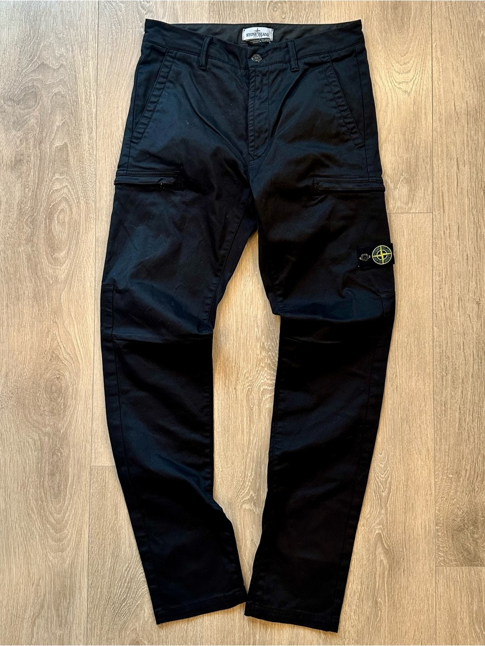 Authentic Stone Island Black Cargo Pants - Men's Size 29x29 (Junior 14) - Picture 2 of 9